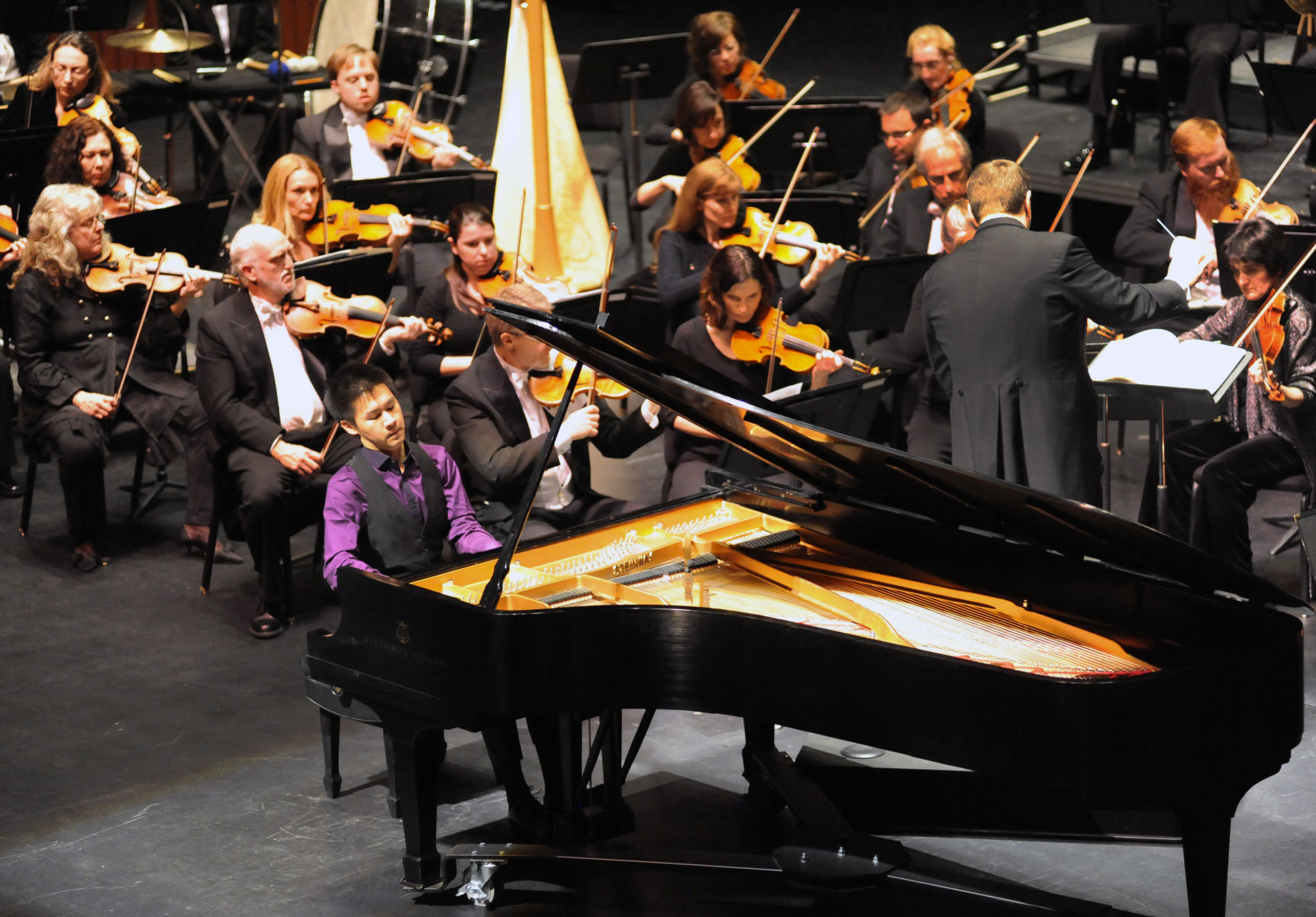 Colorado Springs Philharmonic with Conductor Josep Cabelle-Domenech and Special Guest Conrad Tao at the Pikes Peak Center Friday February 14, 2014. Photo by Jeff Kearney